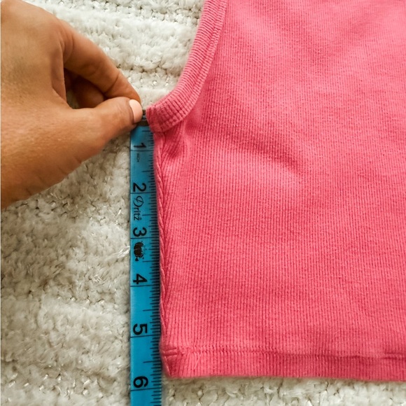 Zara Pink Ribbed Cropped Tank Top Women’s Size Small - Picture 4 of 4